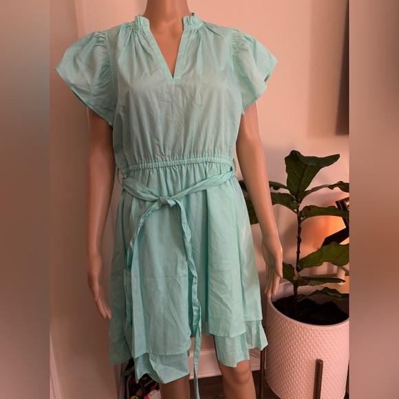 Versona Dresses & Skirts - Versona Aqua Blouse with V-Neck